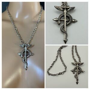 Fullmetal Alchemist Flamel Cross Necklace